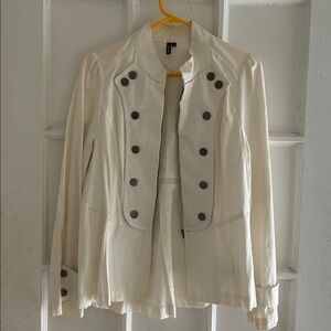 Ambition Cream Jacket with Button Details